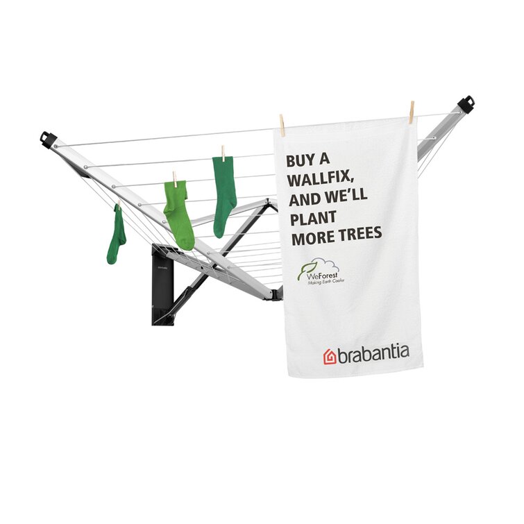 Brabantia WallFix Wall-Mounted Clothes Drying Rack with Protective Storage  Box & Reviews