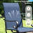 Outdoor Patio Dining Set - 41.7” Round Table with Umbrella Hole & Storage Shelf + 4 Swivel Chairs-820317352