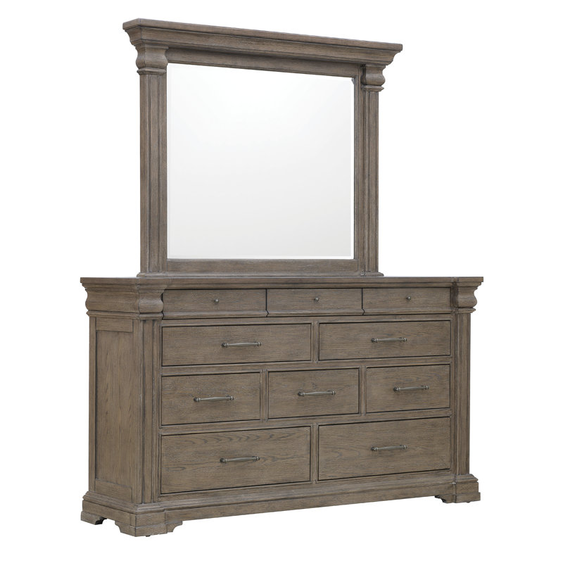 Commode 10 tiroirs avec miroir Gulshad