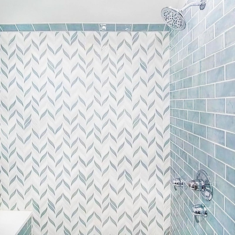Nabi Subway 3X6 Crackled Glossy Glass Tile, Arctic Blue