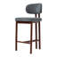 Upholstered Bar Stool with Iron Frame-307419544
