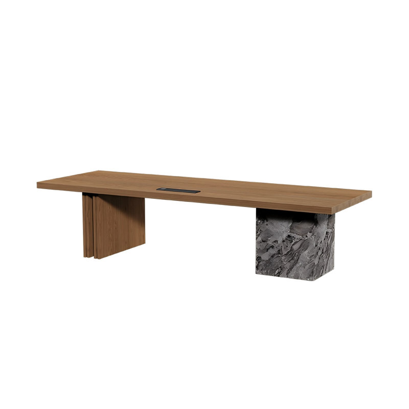 Bureau rectangulaire rétro en bois massif brun, H 28,74 po x l 70,87 po x P 31,50 po