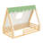 Twin House Floor Bed With Tent & LED,  Solid Wood Teepee  Montessori Bed-1931605305-1931605306