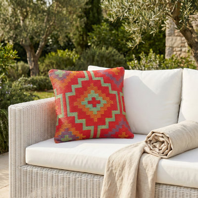 Coussin de patio intérieur en polyester recyclé résistant aux taches et lavable à la machine