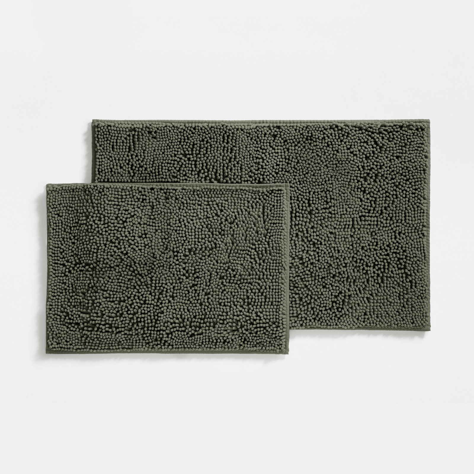 Chenille Bath Mat, Sage, Set of 2 - 24" L x 17" W | 34" L x 21" W