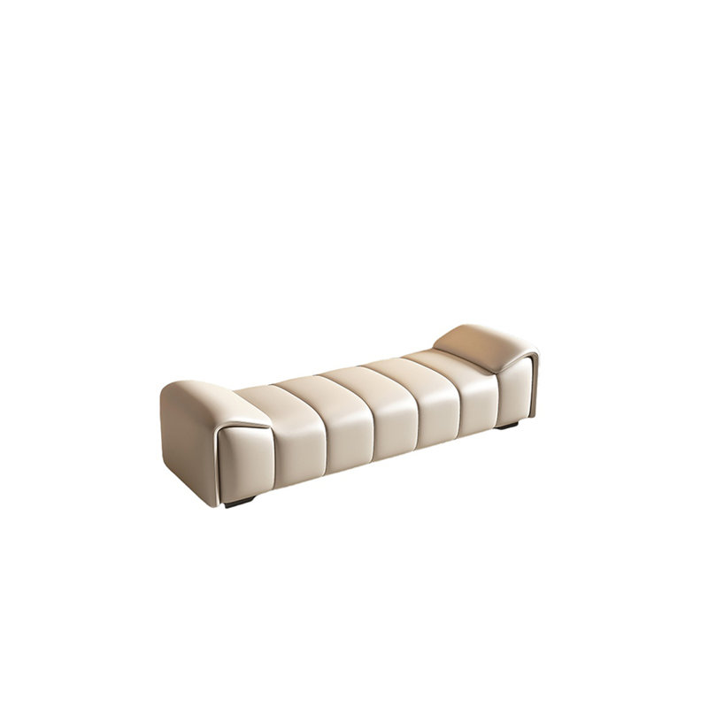 Reshunda Leather Match Upholstered Bench, Cream, 20.47" H x 59.05" W x 19.68" D