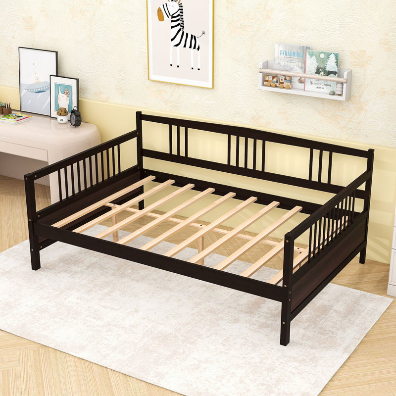 Full Wood Daybed with Center Legs and Underbed Storage Space, Espresso