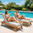 80in 2 Pcs Chaise Lounge Cushions Outdoor, Waterproof Furniture Cushions With Removable Cover, Beige/Blue-987435879