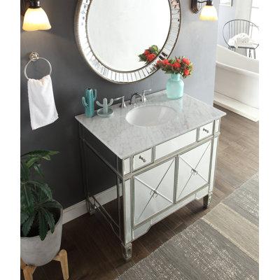 Ensemble de meuble-lavabo de salle de bain simple avec miroir 36 po Sandstrom
