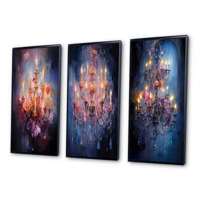 Lustre tourbillon étreinte - ensemble de 3 pièces d'art glam