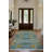 Florest Collection Digital Print Cotton-Polyester Blue Floral Rug-1479440184