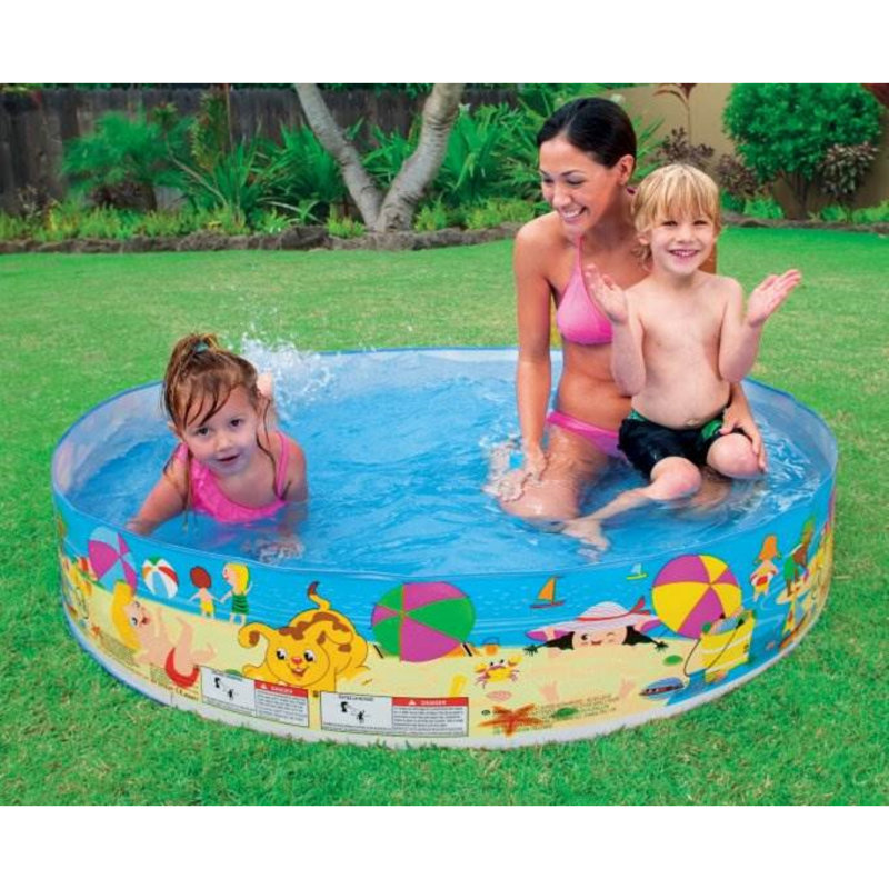 Beach Days Round Inflatable Kiddie Pool with Colorful Graphics