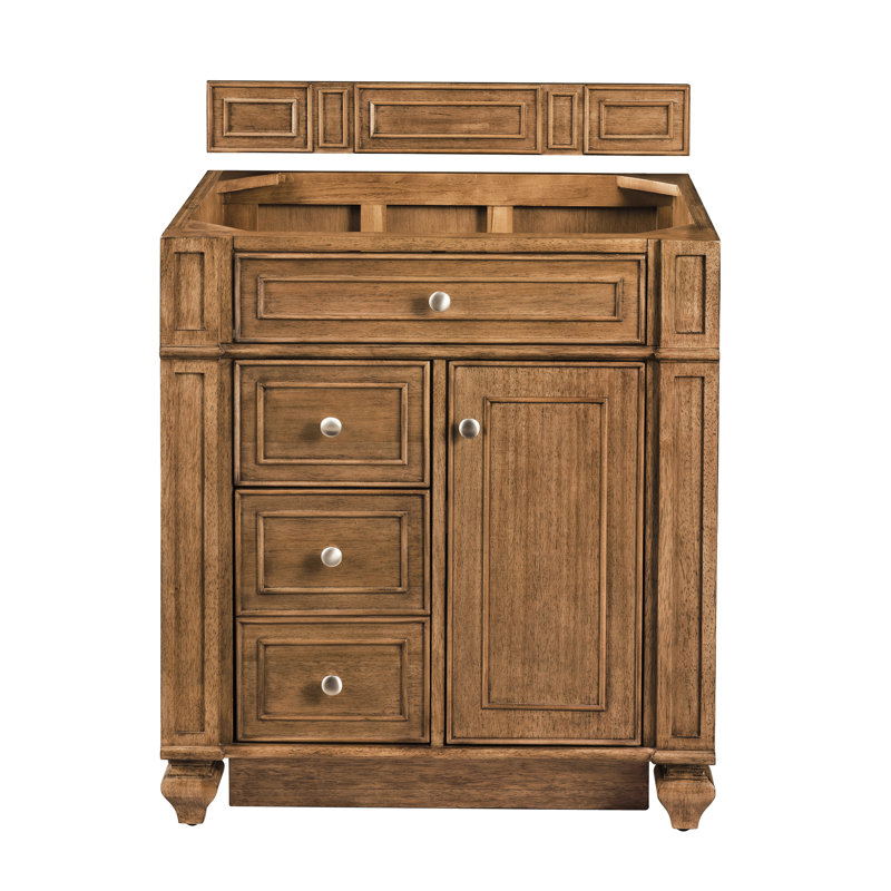 Bristol 30'' W Single Bathroom Vanity Base, Saddle Brown