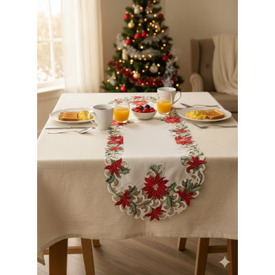 Chemin de table Christmas Poinsettia