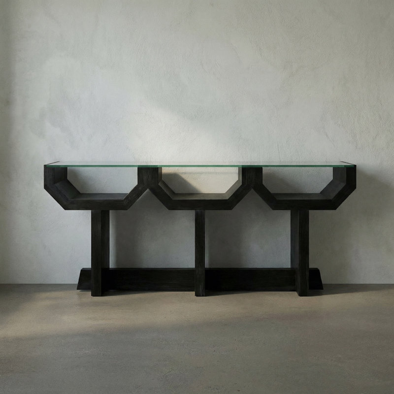 Ando 75'' W Glass Console Table