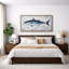 «Blue Tuna Fish Rustic Coastal Nautical Wall Decor Extra Large», reproduction d'art sur toile encadrée-126313830-126313828