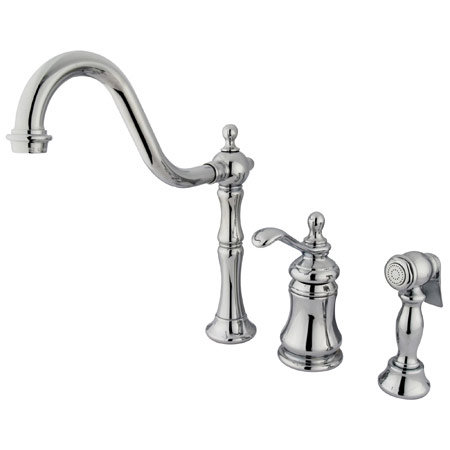 Robinet de cuisine à poignée simple Templeture, Chrome poli