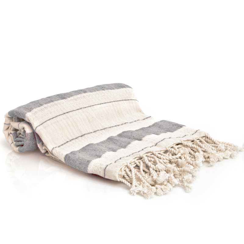 Pinckard Turkish Cotton Ultra Light Beach Towel, Gray