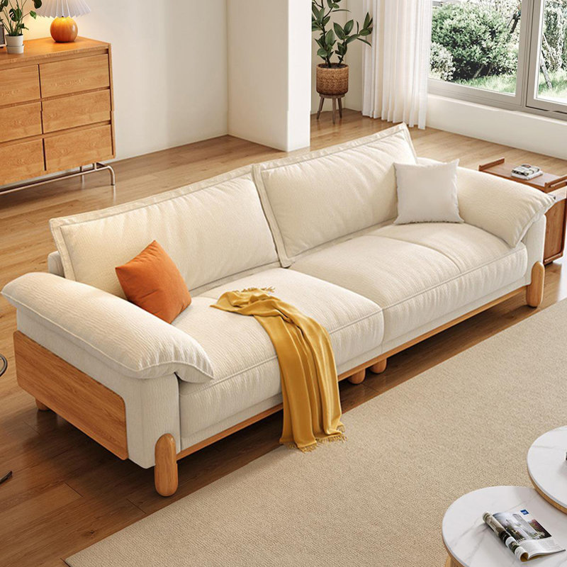 Coussin modulaire beige en polyester, H 35,43 po x l 94,49 po x P 39,37 po, Beige