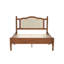 Lit plateforme en bois de pin avec tête de lit en rotin-1055087071-1055087070