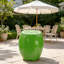 Tabouret lime 14,17 po, table d'appoint en forme de fruit en résine de 12,60 po de largeur, support à plante multifonctionnel et table de bout pour la décoration de la maison et du jardin