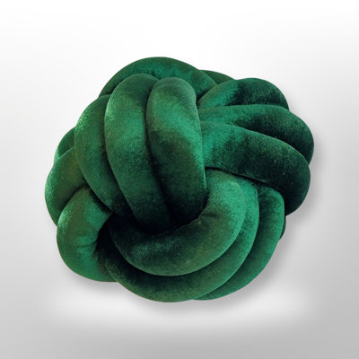 Coussin décoratif à nœuds vert foncé (ensemble de 2 pièces)