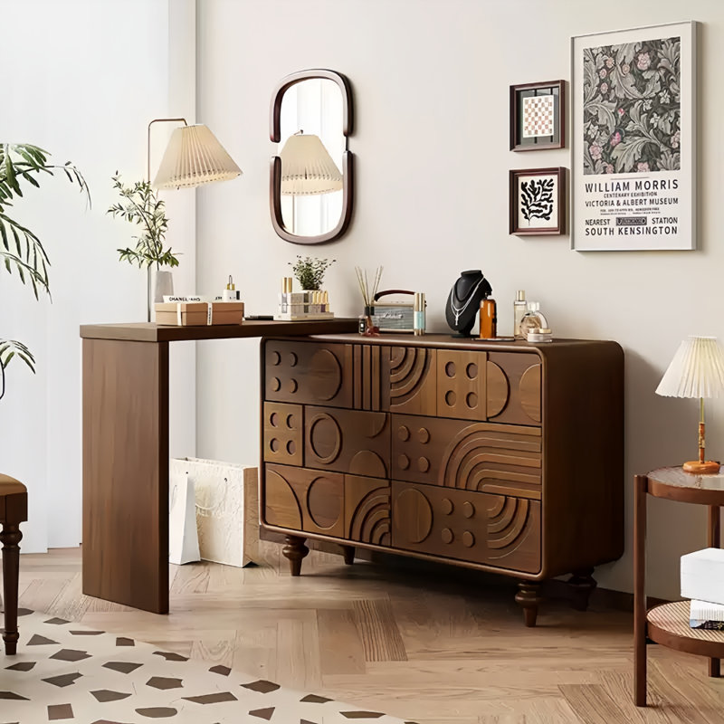 American retro creative dressing table, Brown
