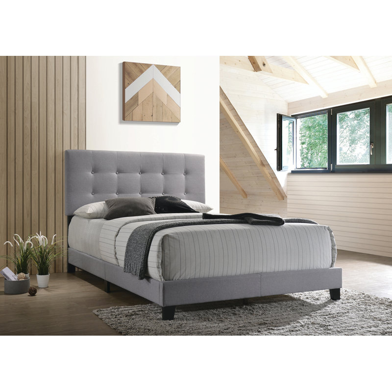 Lit tapissier standard capitonné Vance, Très grand, Anthracite