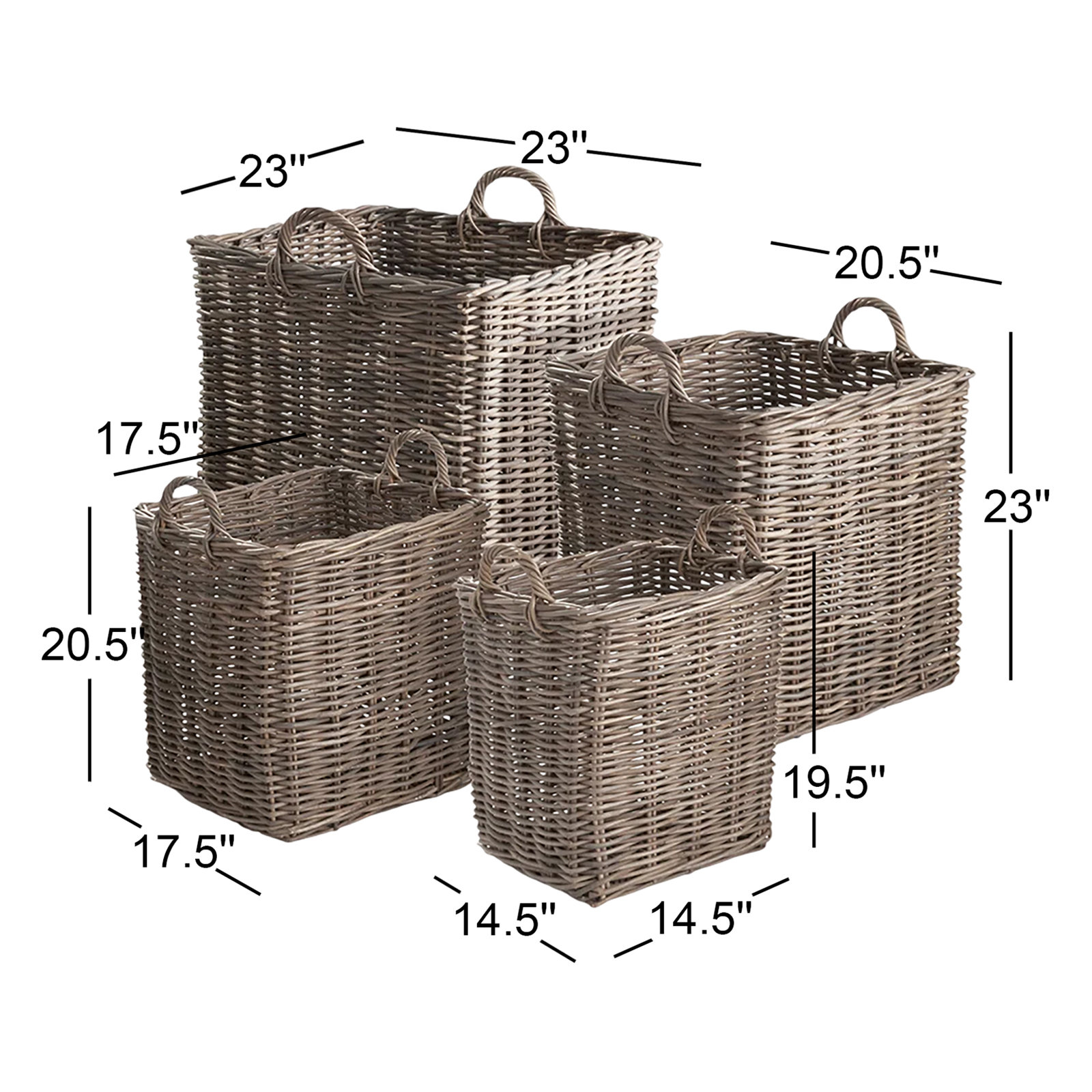 Handmade Coastal Seagrass Decorative Basket - Set of 4