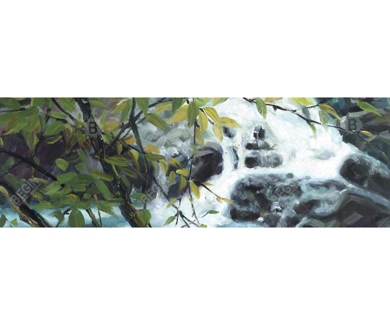 Art mural encadré gris "Peaceful Fall", H 49,25 po x l 17,25 po