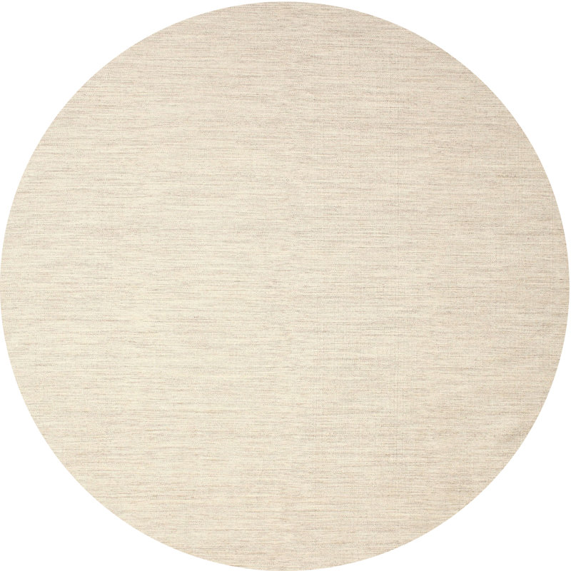 Tapis de zone beige/crème contemporaine, Rond 6 pi