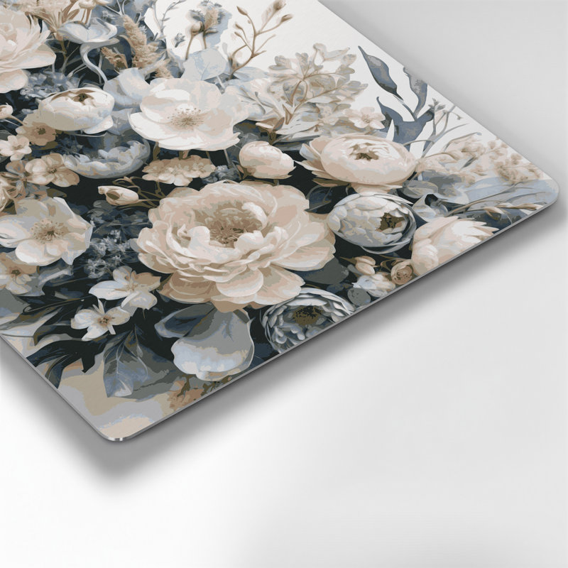 Aquarelle, art floral 5 gris, H 12 po x l 12 po