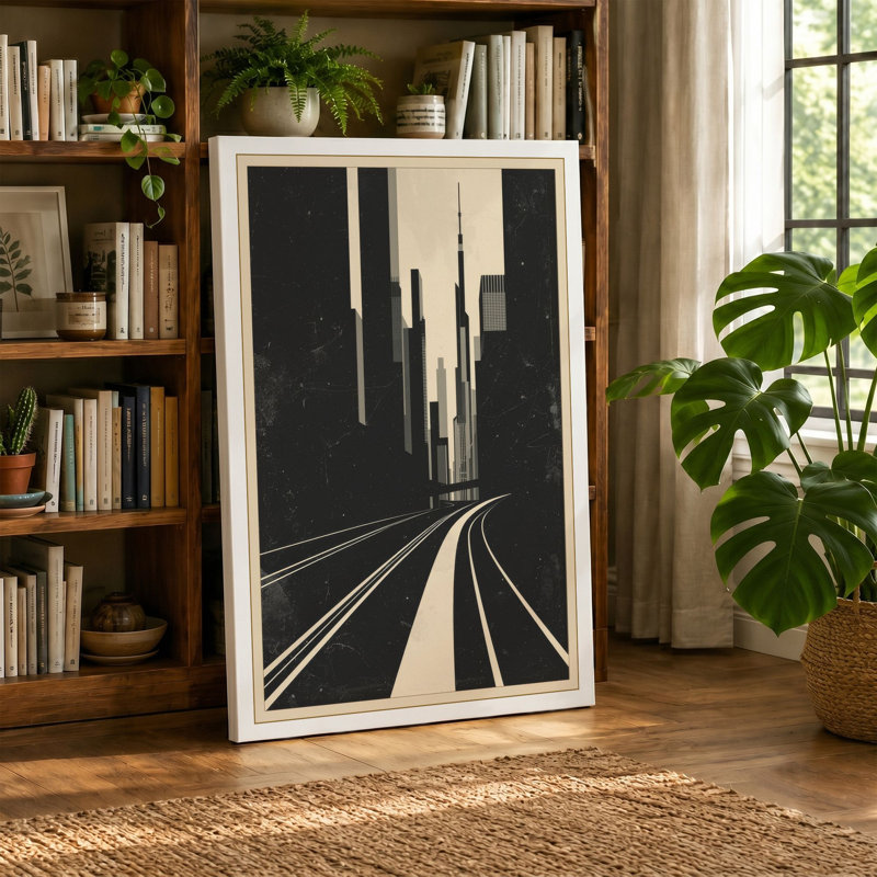 Urban Convergence Industrial - Wrapped Canvas, 18x12 - 45.7 x 30.5 cm, Ochre Border