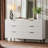 55" Wave Fluted 6-Drawer Dresser with Anti-Tip Device, Wood Chest Storage with Metal Legs-1764089351