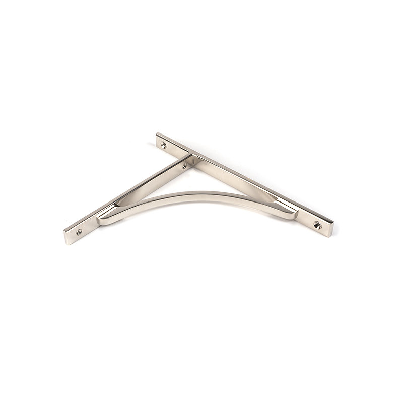 Apperley Shelf Bracket, Polished Nickel, 26cm H x 7.9cm W x 2cm D