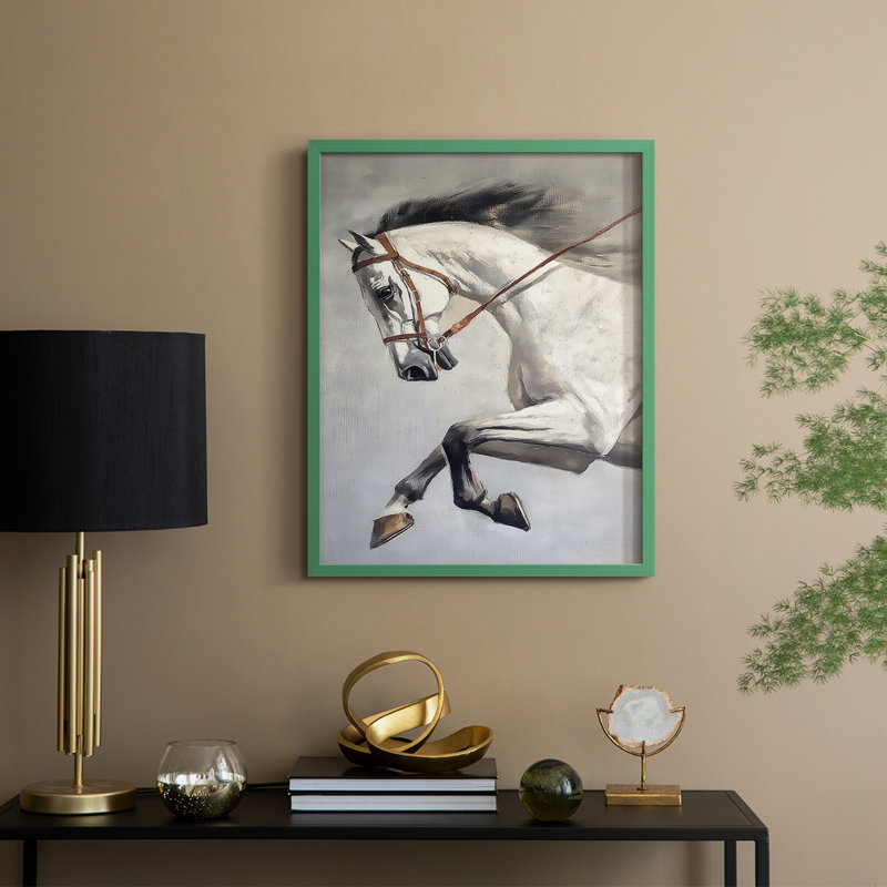 Série ABSTRACT DCXLV III, reproduction encadrée - bois massif, H 21 po x l 17 po, Vert