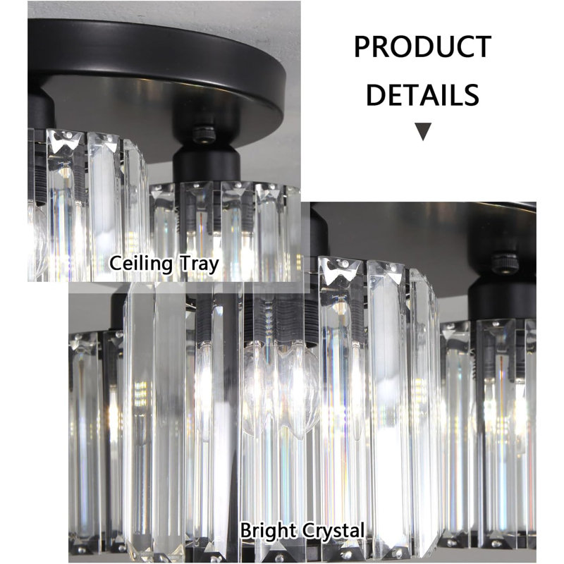 Lustre en verre Farmhouse, Noir mat