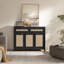 Buffet en rotin à 2 tiroirs et 3 portes l 43,39 po avec tablettes réglables-210026502
