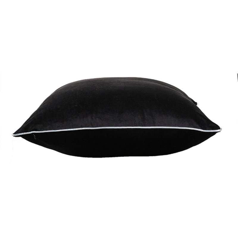 Noah Velvet Square Pillow Cover & Insert, Black