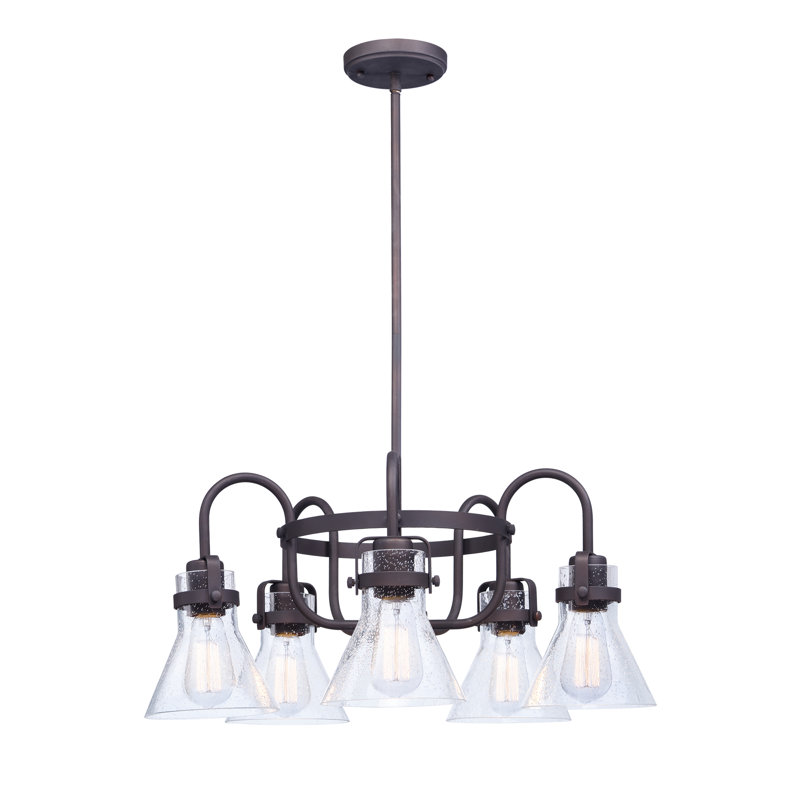 Critchfield 5 - Light Steel Dimmable Classic / Traditional Chandelier, Oil Rubbed Bronze