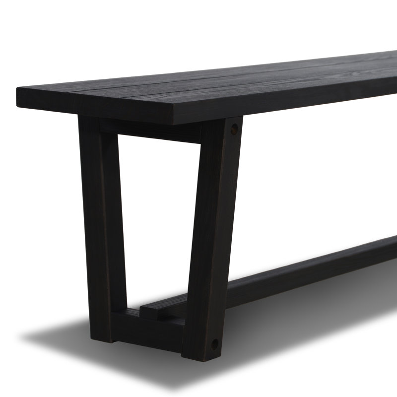 Cascais Dining Bench with Industrial Base, Black Oak