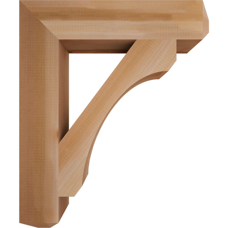 H Wood Bracket/Corbel, Western Red Cedar (Smooth), 24" H x 3.5" W x 20" D