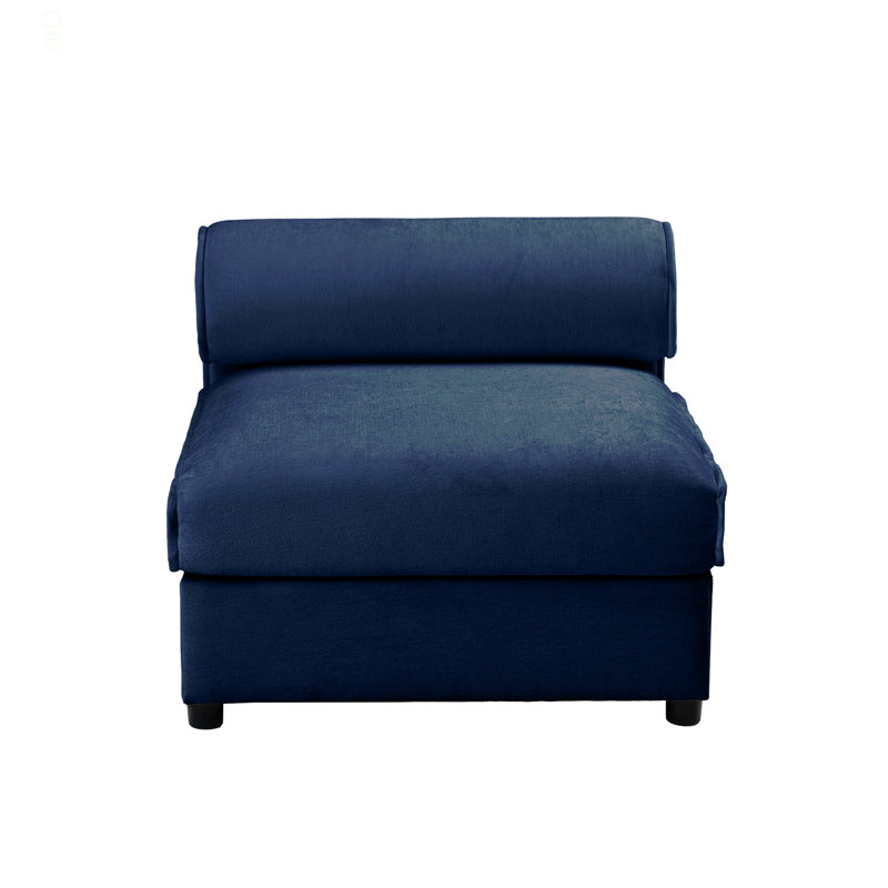 24 Canapé sans accoudoirs - Bleu, Chenille bleu