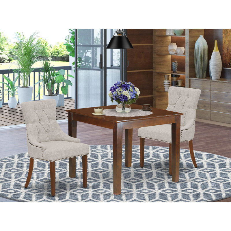 Ensemble de salle à manger Paltrow, Acajou, 3 Pieces: 1 Table, 2 Chairs, Doeskin