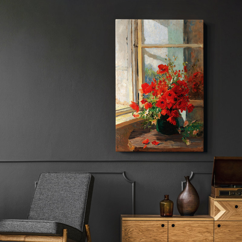 «Vintage Floral Print», encadré sur toile, H 49 po x l 33 po