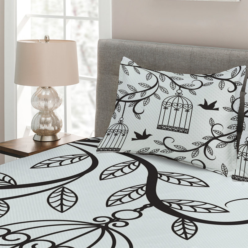 Farmhouse / Country Polyester Coverlet, King Bedspread + 2 Shams