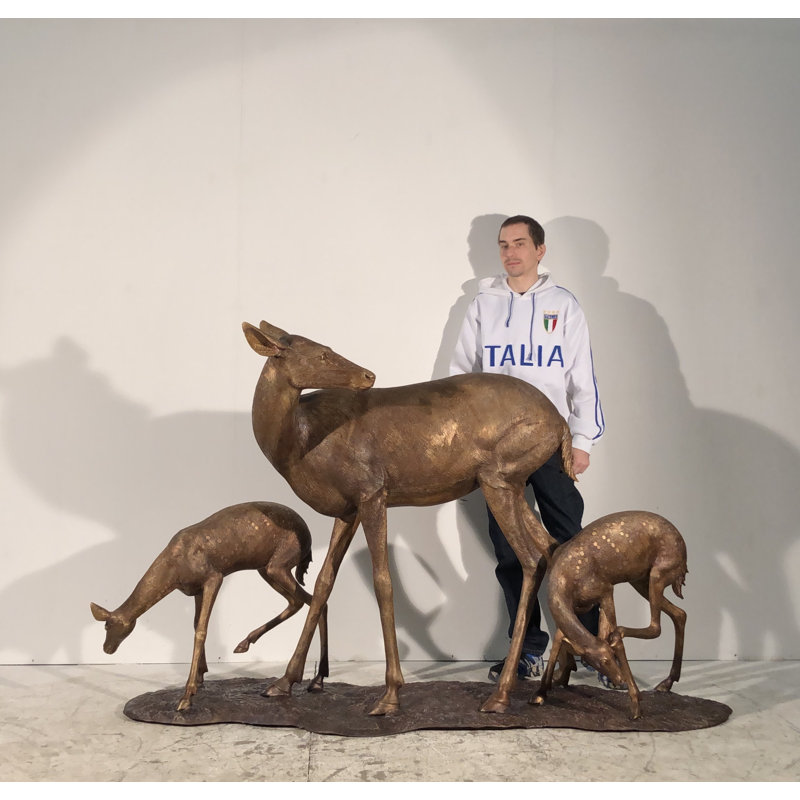 Deer Bronze Garden Statue