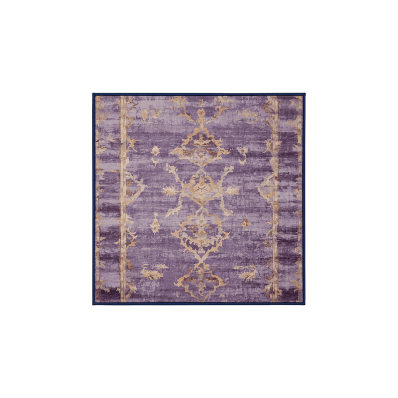 Tapis mauve lavable à la machine, Carré 4 pi