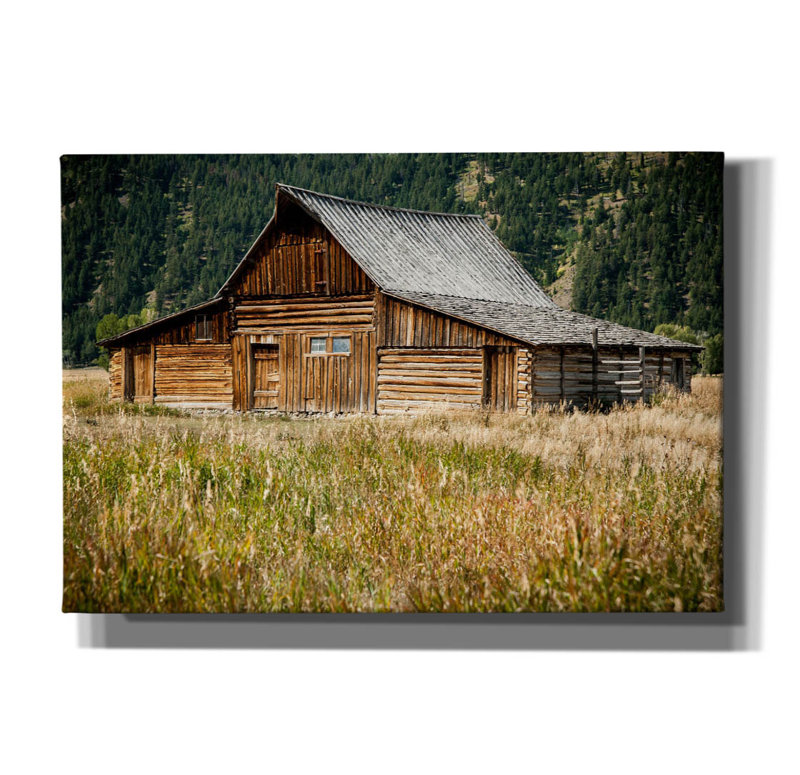 «Teton Barn» par Tim Oldford, art mural sur toile, 40 po x 26 po, H 18 po x l 26 po x P 0,75 po