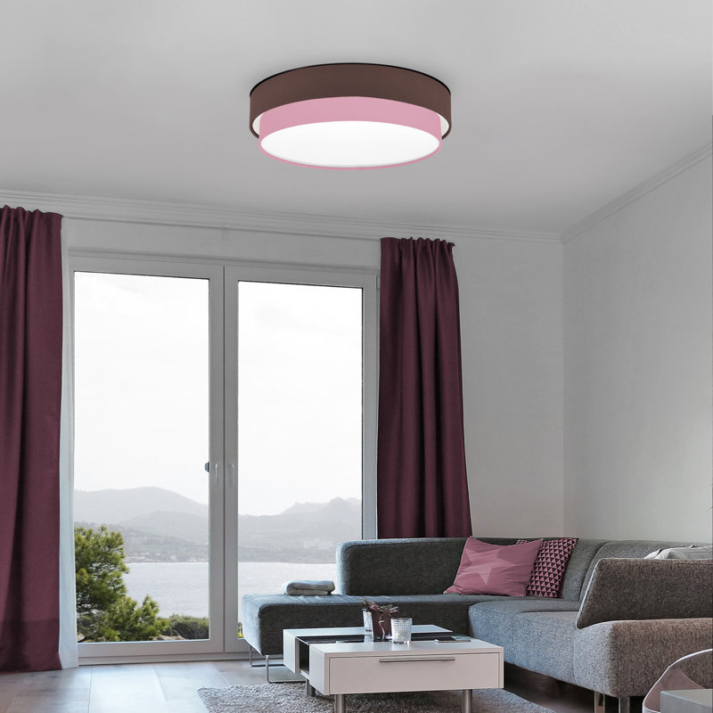 Avory Flush Mount, Brown / Pink